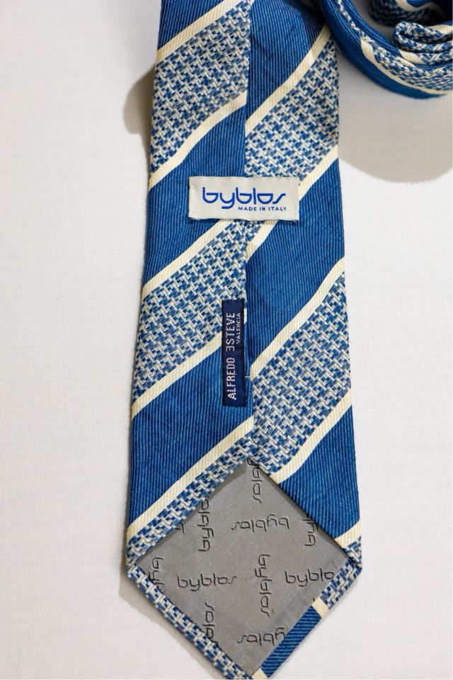 Corbata Byblos Seda 100% Rayas Azules