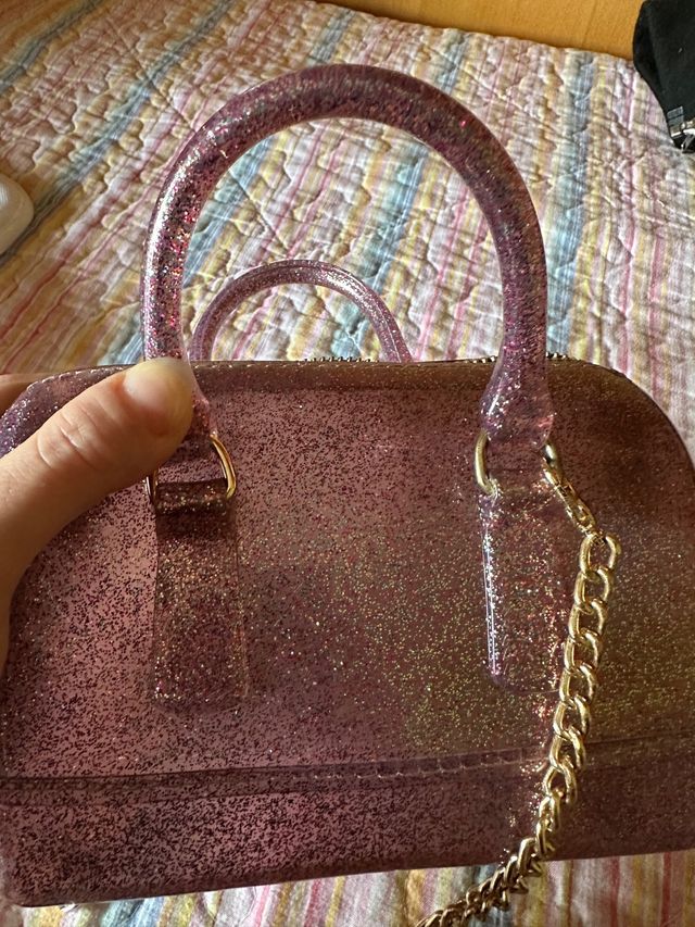 Bolso Purpurina Plástico Transparente