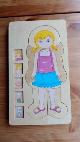 Puzzle infantil madeira corpo humano