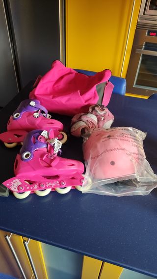 Patines línea + protectores + bolso