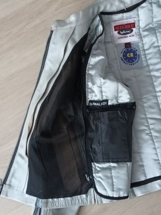 Cazadora para moto unisex Miline T. 46, de cuero.