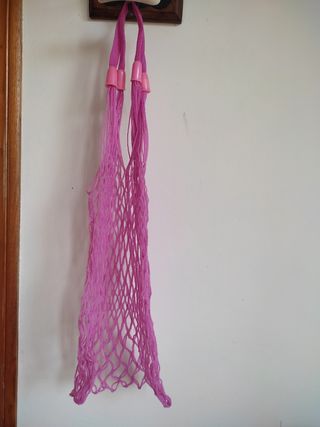 Bolsa de red rosa vintage 