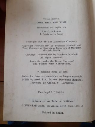 "Lo que el viento se llevó" Novela