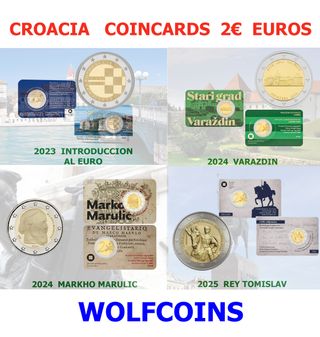 🇭🇷 CROACIA 2€ EUROS COINCARDS VARIOS AÑOS