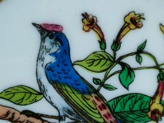 Piccola cornice con dipinto uccellino su ceramica