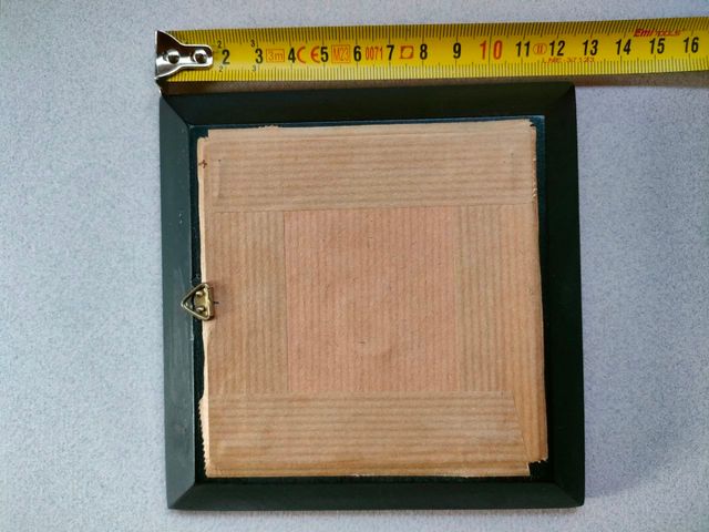 Piccola cornice con dipinto uccellino su ceramica