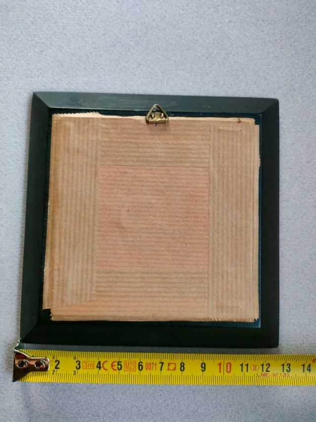 Piccola cornice con dipinto uccellino su ceramica