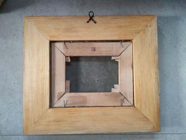 Dipinto di montagna olio su tela con grand cornice