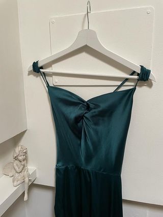 Vestido verde oscuro tirantes largo