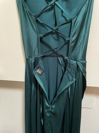 Vestido verde oscuro tirantes largo