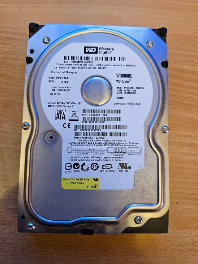 HD 80GB Western Digital WD800BD FUNCIONAL