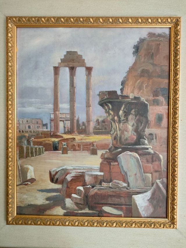 Rovine dell'Antica Roma, dipinto con cornice