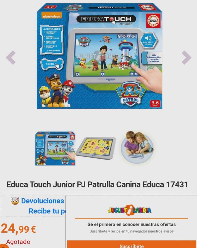 Juego interactivo Patrulla Canica láminas de Educa