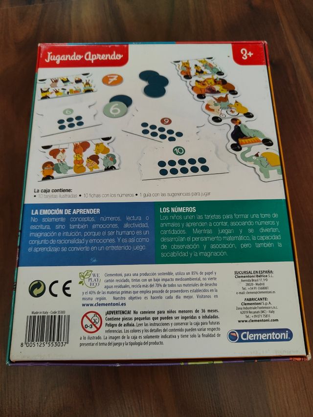 Juego manipulativo números 1-10