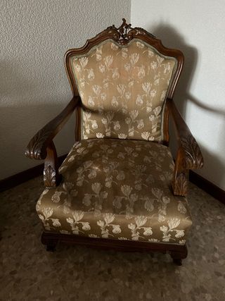 Sillón  antiguo estilo inglés Victoriano