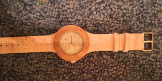 Reloj madera Seqoya. Nuevo 