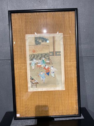 ✅cuadro pintado chino antiguo