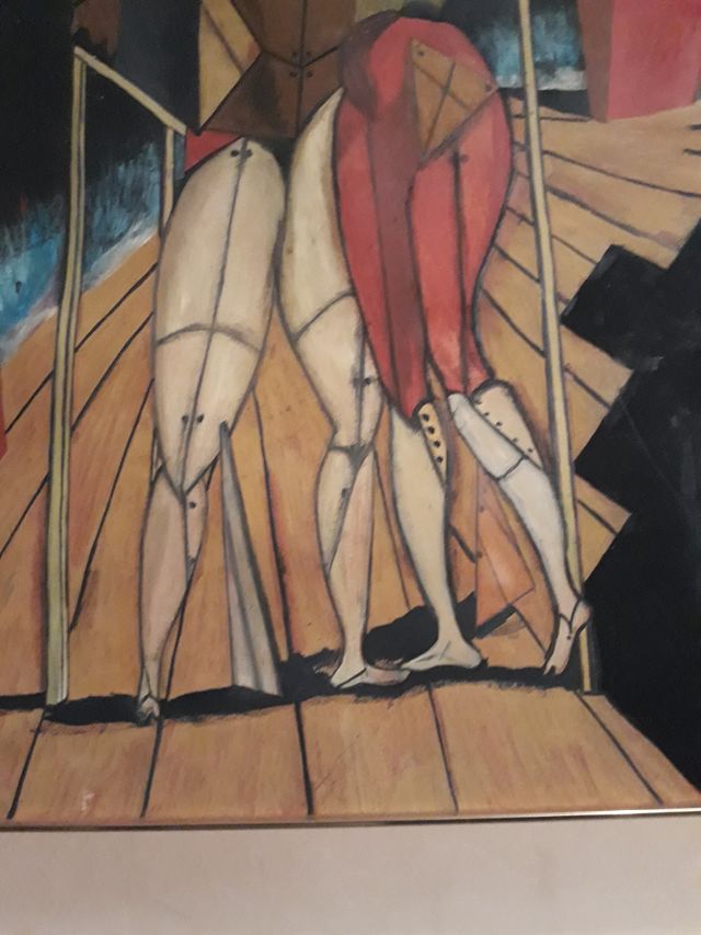 VINTAGE óleo reproducción HECTOR y ANDRÓMEDA