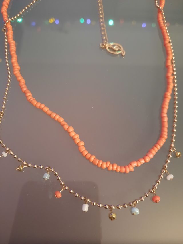 Lote 2 collares melocotón