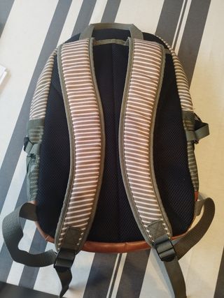 Mochila rayas cuero