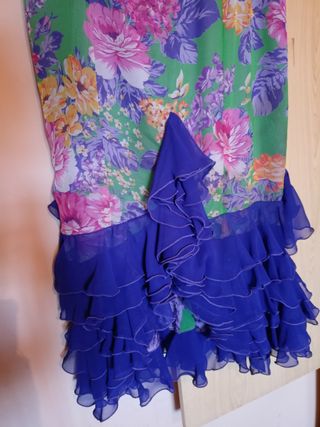 Traje de fiesta volantes de gasa talla 38/40