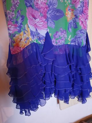 Traje de fiesta volantes de gasa talla 38/40