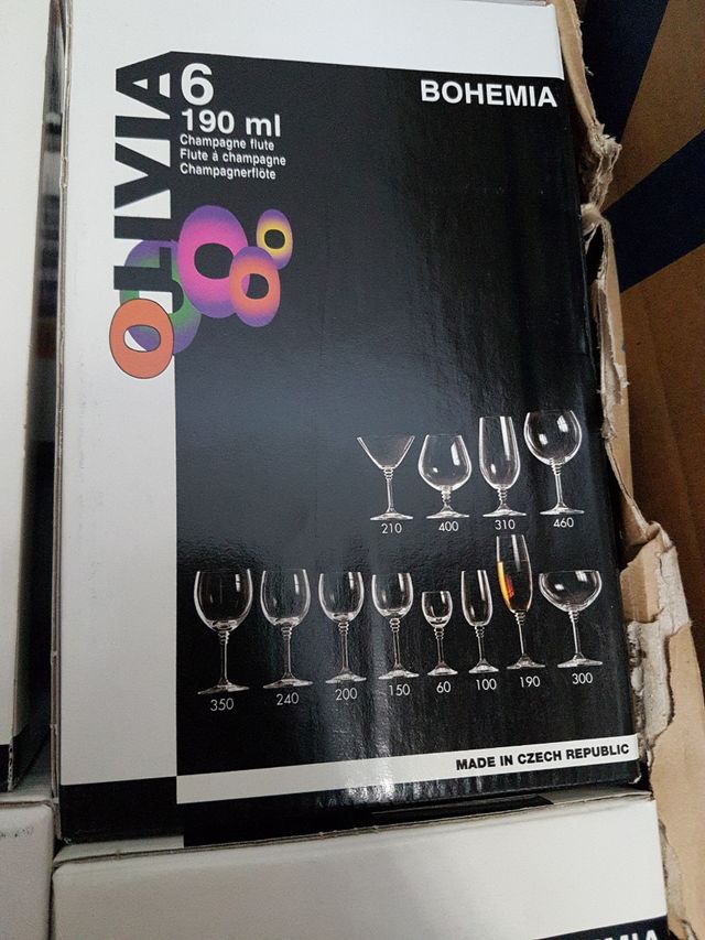 12 Copas de champán bohemia