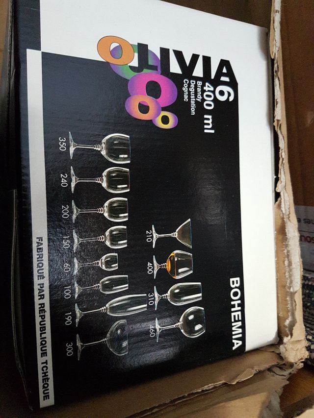 12 copas de brandy cristal de bohemia