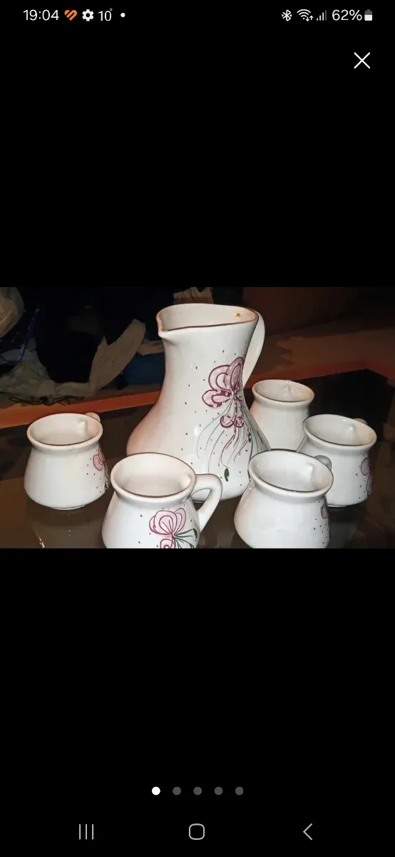 Licorera con  5 vasos a juego