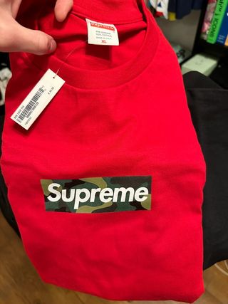 Camiseta Supreme Box Logo Camo Roja XL