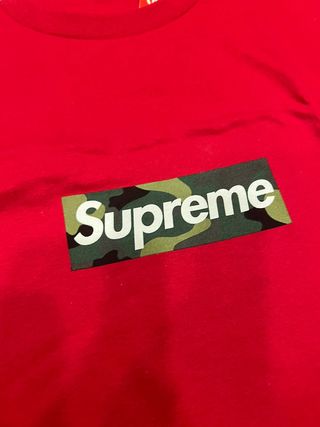 Camiseta Supreme Box Logo Camo Roja XL