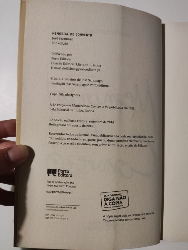 Memorial do convento de José Saramago