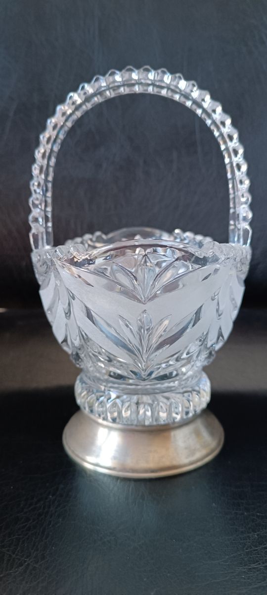 Cesta cristal y plata de ley