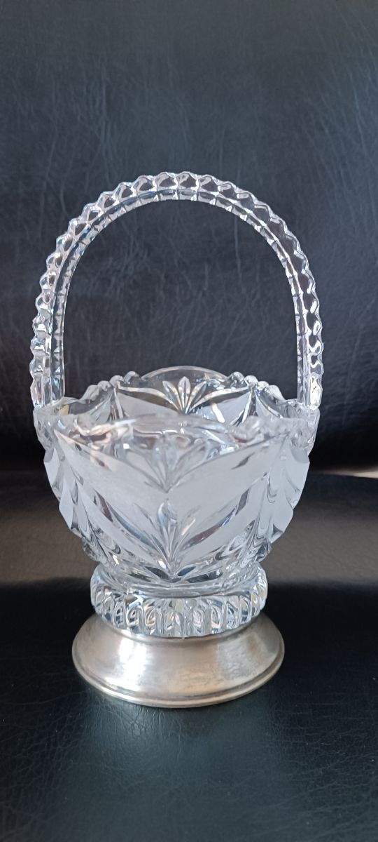 Cesta cristal y plata de ley