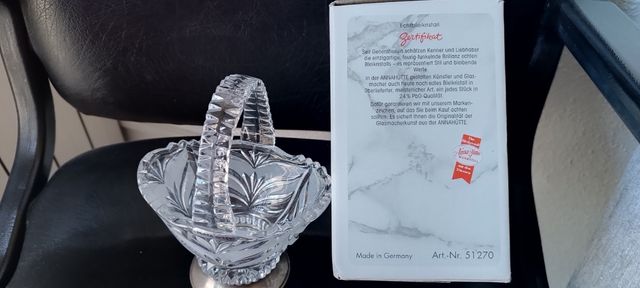 Cesta cristal y plata de ley