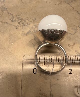anillo Tous plata y piedra blanca