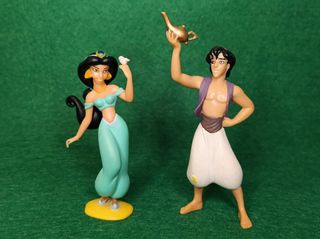 Figuras de Aladino y Jasmine (Bullyland, años 90).