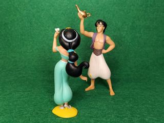 Figuras de Aladino y Jasmine (Bullyland, años 90).