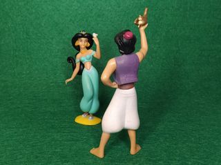 Figuras de Aladino y Jasmine (Bullyland, años 90).