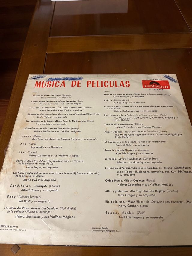 Disco vinilo musica de peliculas