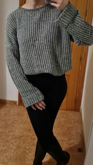 JERSEY JASPEADO GRIS OVERSIZE