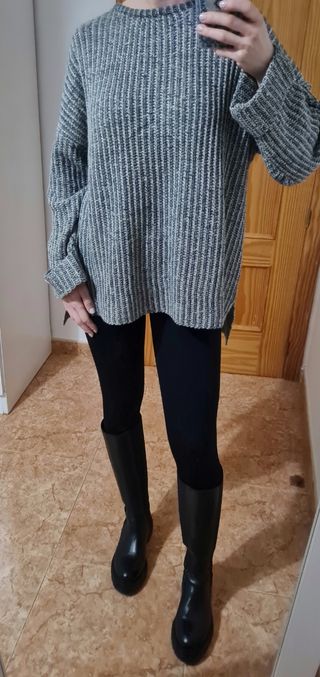 JERSEY JASPEADO GRIS OVERSIZE