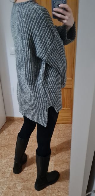 JERSEY JASPEADO GRIS OVERSIZE