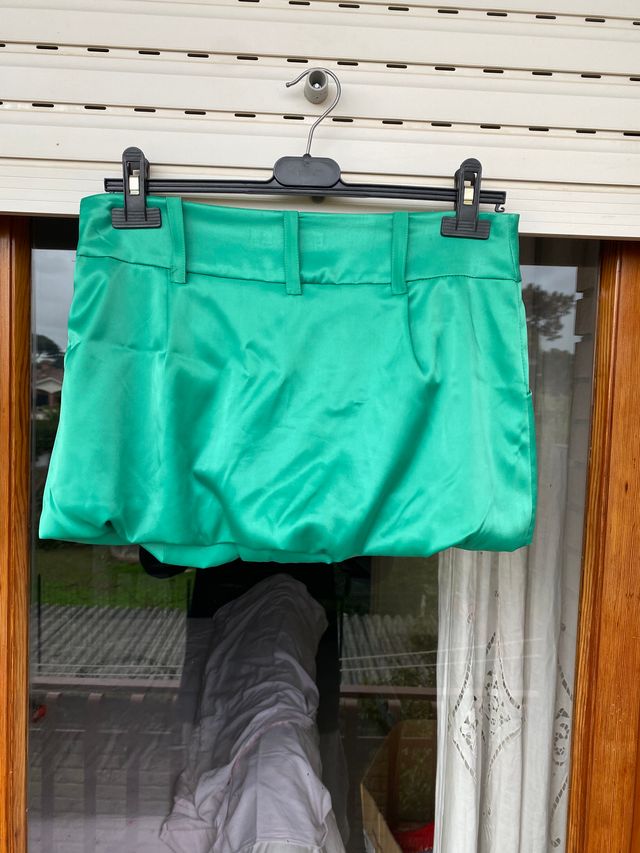 Denny rose donna mini gonna raso verde taglia s