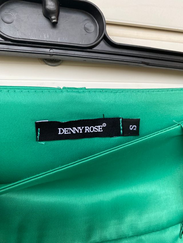 Denny rose donna mini gonna raso verde taglia s