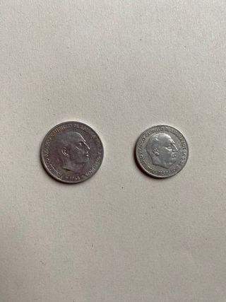 Monedas 50 (1966) y 10 (1959) centimos
