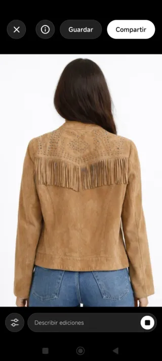 Chaqueta flecos ante de Stradivarius - talla M