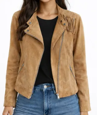Chaqueta flecos ante de Stradivarius - talla M