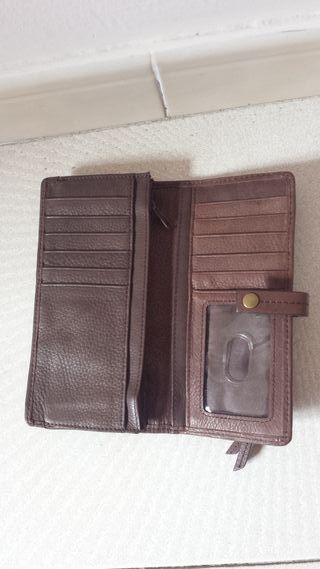 NUEVO cómodo monedero PIEL multicolor 