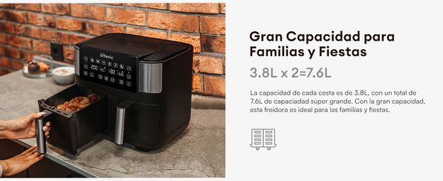 Freidora de aire de doble cesta